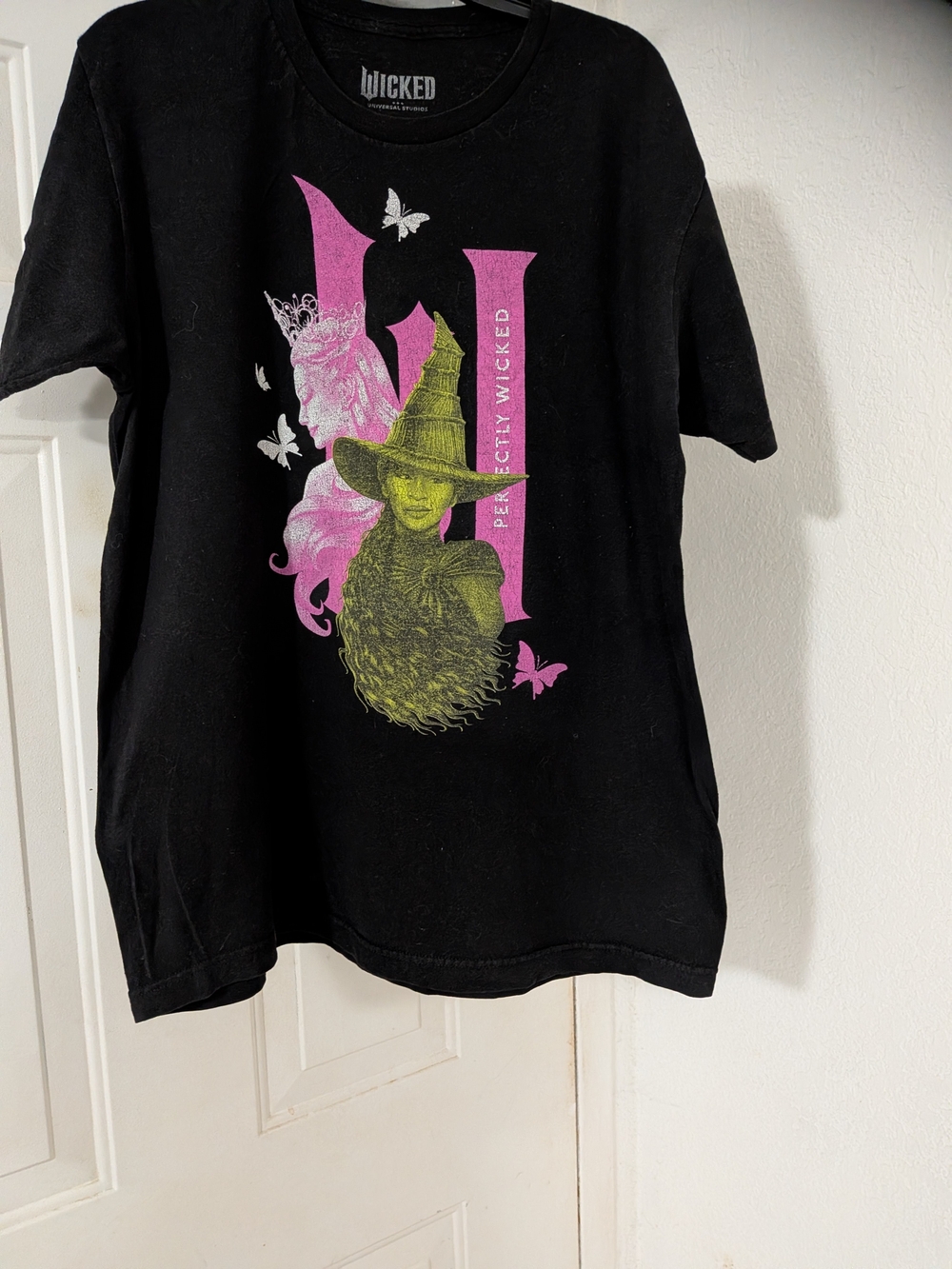 Universal Black Kids Tee with Pink and Lime Wicked Graphic